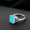 thumbnail image 4 of Gem Stone King 3.24 Ct Oval Green Turquoise Purple Amethyst 925 Sterling Silver Ring (Size 9), 4 of 4