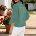 thumbnail image 5 of Sexlip Women's Blouse Short Sleeve Button Down Style Comfortable Wear Daily Wear Essential Durable Quality Fashion Forward Green XL, 5 of 8