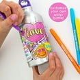 thumbnail image 3 of Just My Style Your Decor Color Your Own Water Bottle By Horizon Group Usa, DIY Bottle Coloring Craft Kit, BPA Free Aluminum 18.9fl oz Drinking Water Bottle, Decorate Using Colorful Markers &, 3 of 5