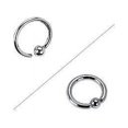 thumbnail image 1 of One Side Fixed Ball Circular Ring Captive Bead Ring 18G-14G - 5 Length Available, 1 of 3