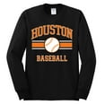 thumbnail image 2 of Wild Bobby City of Houston Baseball Fantasy Fan Sports Men's Long Sleeve T-Shirt, Black, Small, 2 of 6