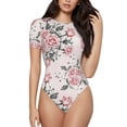 thumbnail image 2 of Picia Rose Flowers Womens One Piece Swimsuits Modest Tummy Control Bathing Suits Lace Up Slimming Swim Suit-Small, 2 of 9