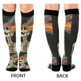 thumbnail image 4 of FORMRS Womens Knee High Socks Casual Long Thick Travel Daily Wear, 2 Pairs, Black Skeleton, 4 of 6