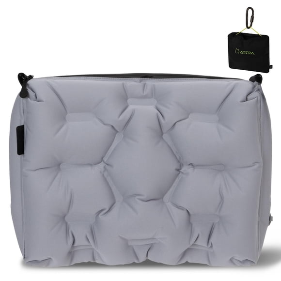 Almohadilla de asiento de viaje ATEPA inflable para cuello y soporte lumbar