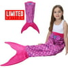 Kids Mermaid Tail Blanket with Scale Pattern,Gilrs Mermaid All Season Sleeping Blankets,Kids Bedding Toys Sleep Bags Comforter for Air Condition Sofa,Home,Travel,Camping Birthday Gifts (Purple Tail)
