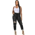 thumbnail image 2 of Tummy Tuck Skinny Ripped High Waist Jeans-Dark Wash, 2 of 6