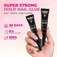 thumbnail image 2 of 2-Pack Semi-Solid Nail Glue Gel for Press on Nails, 10g Each - Strong Hold Solid Nail Glue for Fake Nails & Tips, UV/LED Lamp Required, Non-Floating & Easy to Apply, Durable Nail Extension Adhesive, 2 of 5