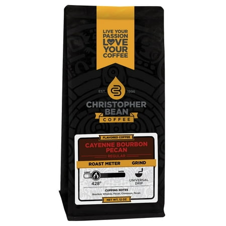 - Cayenne Bourbon Pecan Flavored Whole Bean Coffee, 12 Ounce Bag