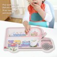 thumbnail image 4 of Plates Kids Dinner Plate With Spoon Bamboo Fiber Divided Plates Cartoon Pattern Mealtime Tableware Safe Dinnerware For Students, 4 of 8