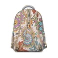 thumbnail image 3 of Macrame Detail Boho Backpack - Spacious 17" Laptop Bag with Vintage Ethnic Print | Heavy Duty College Backpack for Women, Water-Resistant School Supply Organizer for Dorm & Campus Commute, 3 of 6