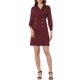 thumbnail image 2 of INSPIRE CHIC Vestido A-Line Elegante con Cuello en V y Decoración de Botones en Contraste para Mujeres en el Trabajo Color Rojo Vino, 2 of 6