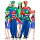 thumbnail image 2 of Disfraz de Super Luigi Brothers para adultos, mono con barba, sombrero y mochila, disfraz de Halloween, 2 of 5