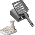 thumbnail image 1 of Pala para arena para gatos, pala para gatos, pala de plástico para arena para gatos, herramienta para arena para gatos, pala para arena para gatos, pala hueca para arena para mascotas, gris oscuro, 1 of 5