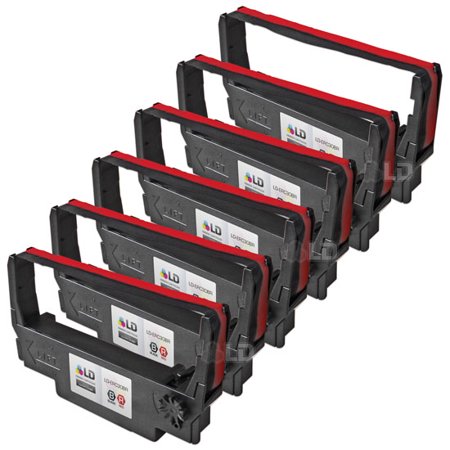 Epson Compatible Replacement 6 Pack Black and Red POS Ribbon Cartridges - ERC-30BR