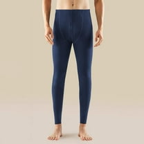BXJX Men's Thermal Compression Pants- Fleece Lined Straight Warm Casual Lightweight Thermal wear Leggings Navy Size XL