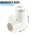 thumbnail image 2 of Raccords PVC 3/4 Pouces, 4 Pcs Connecteur Coude 3 Voies Raccord d'Angle PVC, Blanc, 2 of 7