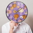 thumbnail image 5 of 11.9in Acrylic Wall Clock with Glass-like Finish Round Clock for Home Decoration Pumpkins and Daisies, 5 of 9