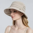 thumbnail image 6 of Sun Hats for Women, Bucket Hat with White Hat Clip, Soft Breathable Durable Foldable Wide Brim Sun Hat Perfect for Everyday Use and Outdoor Activities Like Walking and Fishing, Khaki, 6 of 7