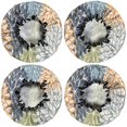 thumbnail image 2 of Shower Caps,Blue Floral and Petal Pattern Waterproof Shower Cap for Women 4 Pieces,Double Reusable Hair Cover for Shower PEVA Elastic Stretch Hem, 2 of 7