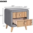 thumbnail image 2 of Modern Nightstand with 2 Drawers, Upholstered Wooden Bedside Table, Fully Assembled Except Legs and Handles for Bedroom/Living Room, 2 of 9