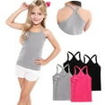thumbnail image 5 of zbxnLI 4 Pack Girls Camisole Tops Toddler Girls Dance Racerback Tank Tops Sleeveless Basic Undershirts, 5 of 6