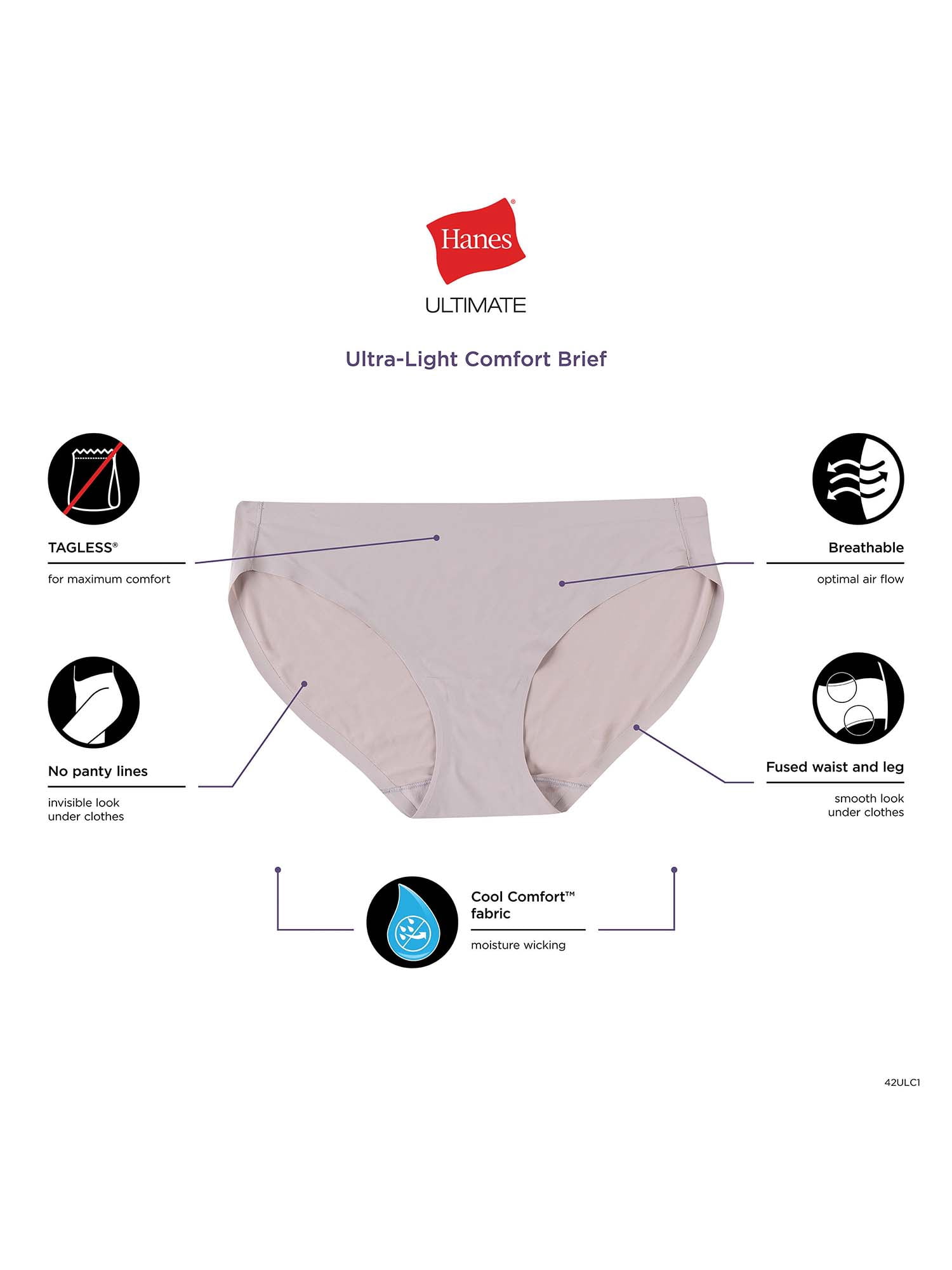 Hanes Women's Ultimate Ultra-Light Comfort Bikini Panty
