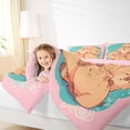 thumbnail image 3 of Erosebridal Kids Animal Capybara Queen Comforter Set 3pcs,Boys Girls Cartoon Wildlife Bedding Comforter Set,Pink Brown,Pink Reversible, 3 of 7