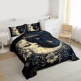 thumbnail image 3 of Manfei Bohemian Moon Full Size Comforter Sets 3-Piece for Teens Adults,Starry Sky Bedding Comforter Set,Chic Floral Flowers Lightweight Bedding Sets,Super Cozy Room Decor,Reversible, 3 of 8