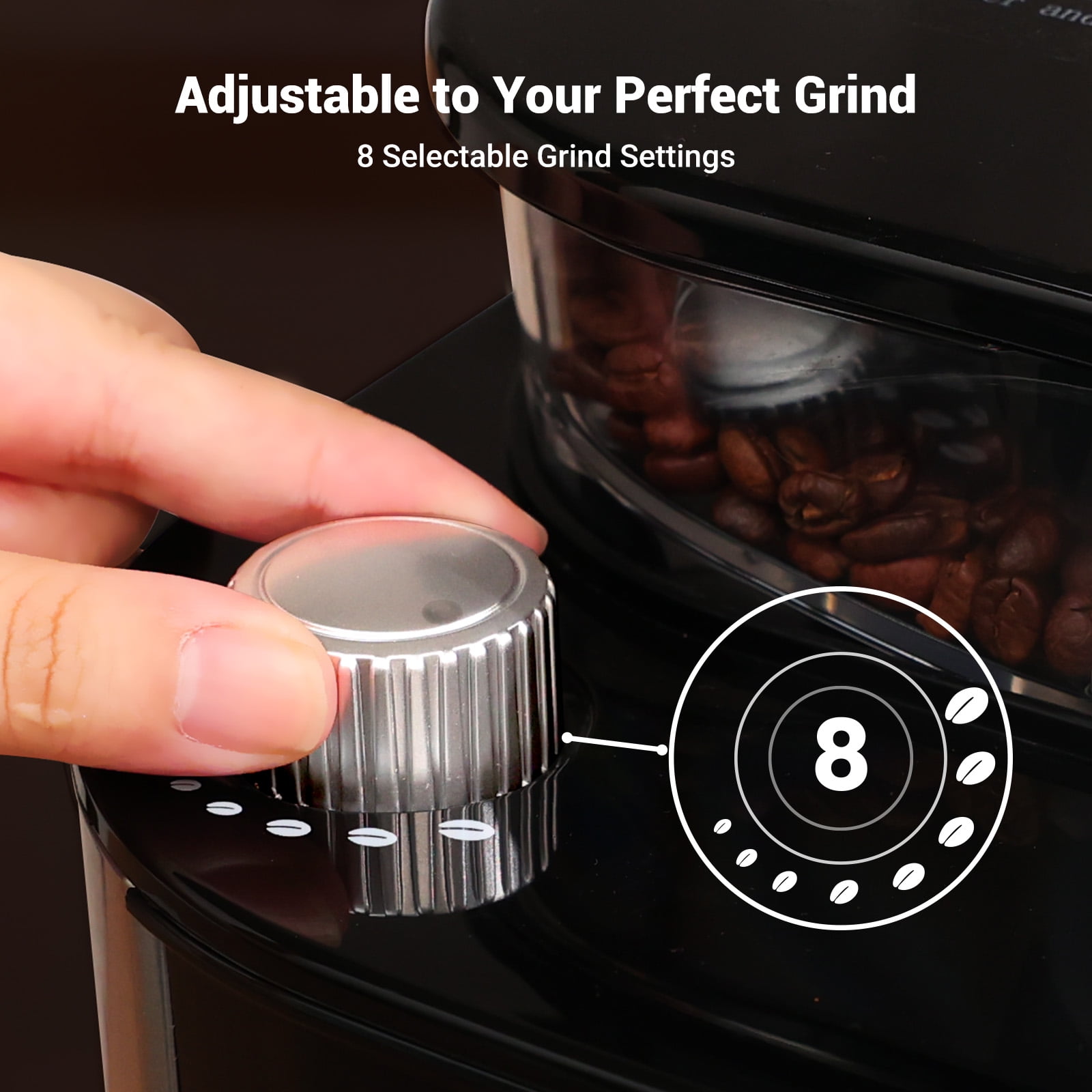 GEVI 10-Cup Programmable Grind & Brew Drip Coffee Maker - Built-in Burr Grinder