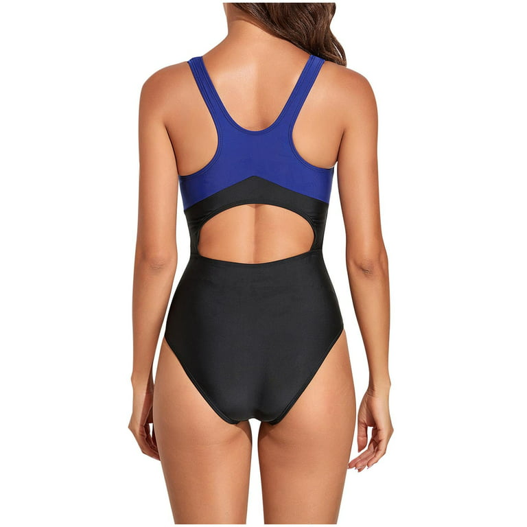 Charmo Women's One-Piece Swimwear Sports Racerback Beachwear Athletic  Monokini Bikini Bathing Suit