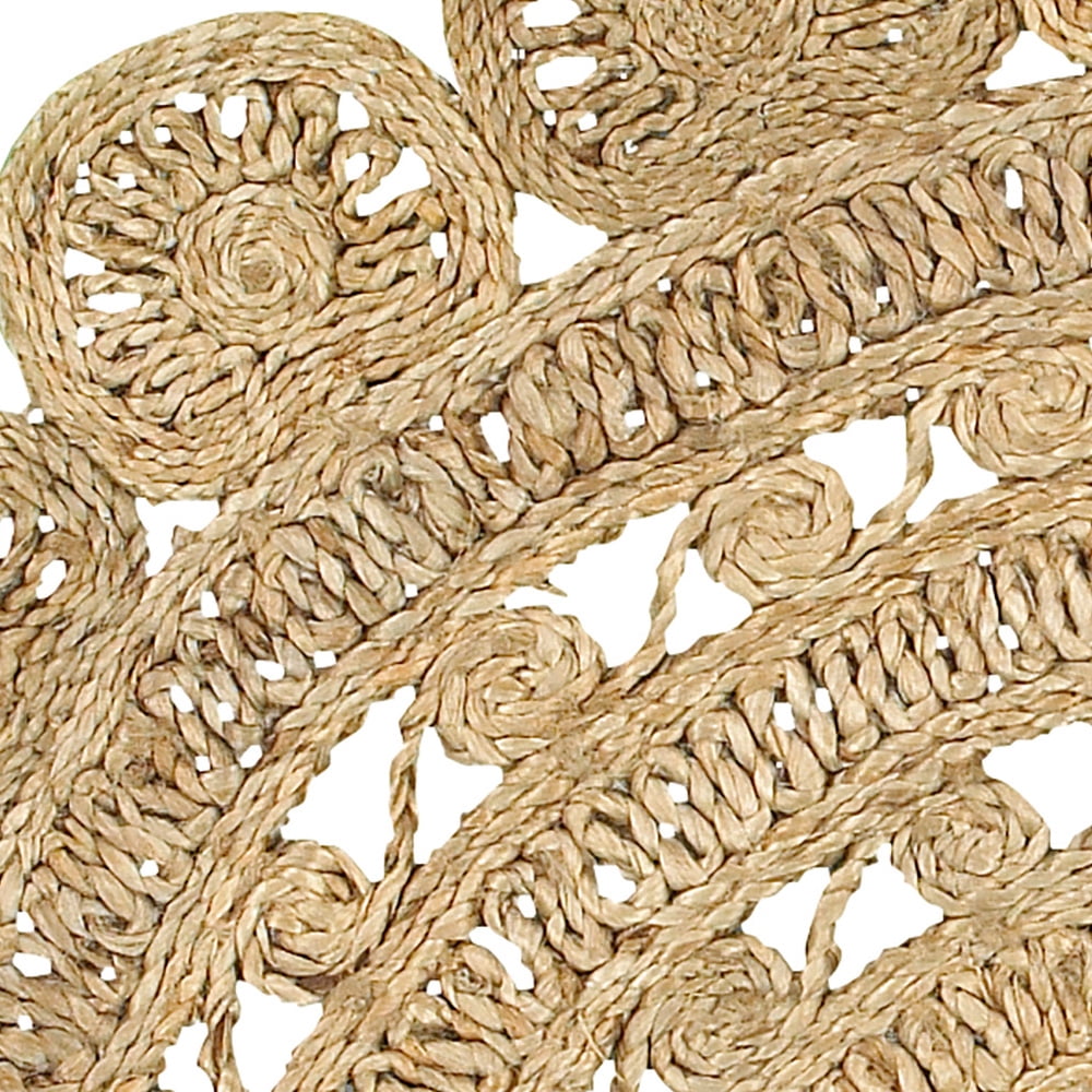 Woven Paths Sunshine Golden Natural Jute Area Rug, 4' Round, Natural