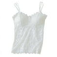 thumbnail image 3 of 2 Pack Women's Lace Camisole Vest - Breathable Spaghetti Strap Tank Top Basic Cami Undershirt Tops Seamless Beauty Back Top with Built-in Bra, M-2XL, 3 of 8