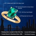 thumbnail image 2 of Gem Stone King 10K Yellow Gold Green Nano Emerald Solitaire Engagement Ring for Women (2.00 Cttw, Emerald Cut 9X7MM, Gemstone May Birthstone, Available in Size 5, 6, 7, 8, 9), 2 of 7