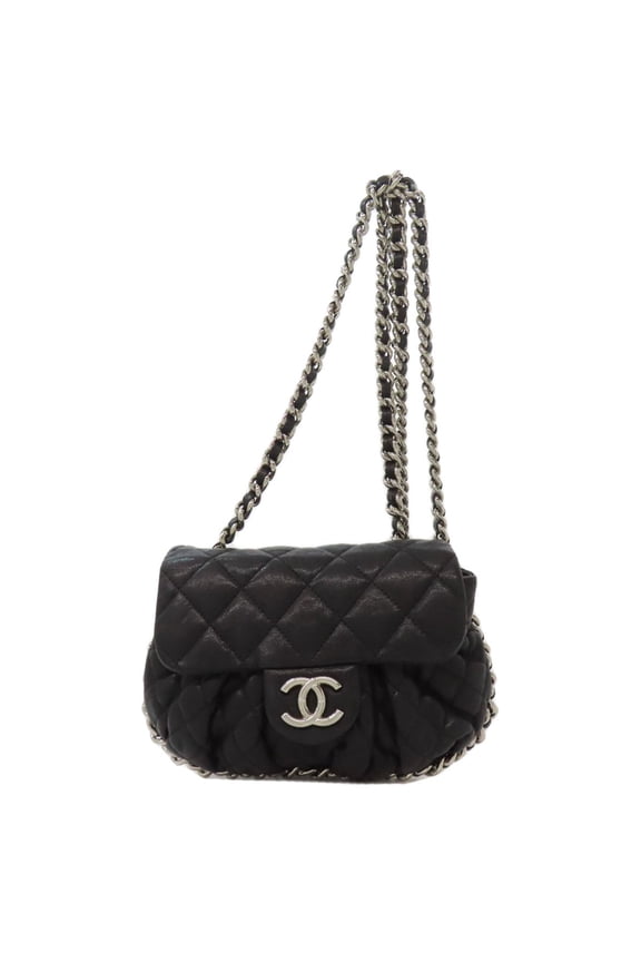Pre-Owned Chanel Chain Shoulder Bag, Matelasse, Silver Hardware, Calfskin, Women's
