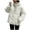 White, variant on Crunowin Women Puffer Coat, Solid Color Long Sleeve Cotton Padded Hooded Pocket Winter Parka Coat Black L