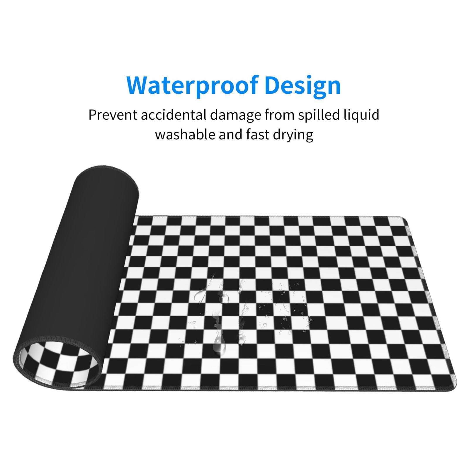 Large Gaming Mouse Mat Black White Checkered Pattren Long Extended Mousepad Desk Mat Non-Slip Rubber Micepads (31.5 X 11.8 Inches)\r\n