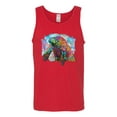 thumbnail image 2 of Wild Bobby Rainbow Painted Manatee Dean Russo Design Animal Lover Men Tank Top, Red, X-Large, 2 of 6