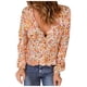 thumbnail image 1 of Tops estampados de manga larga de ocio con cuello en V de verano a la moda para mujer Fridja  czfsfas6784, 1 of 6