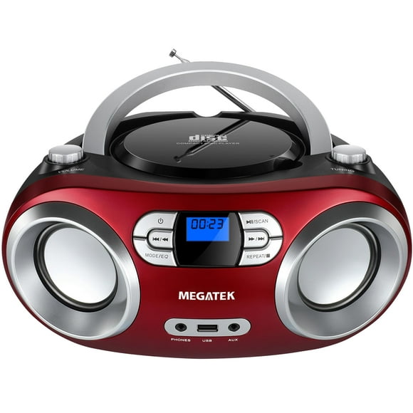 Caja de CD portátil MEGATEK CB-M25BT Bluetooth - Rojo cereza