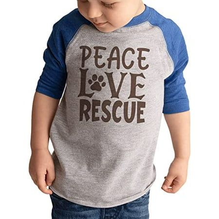 

7 ate 9 Apparel Kids Pet Lover Shirts - Peace Love Rescue Blue Shirt 2T