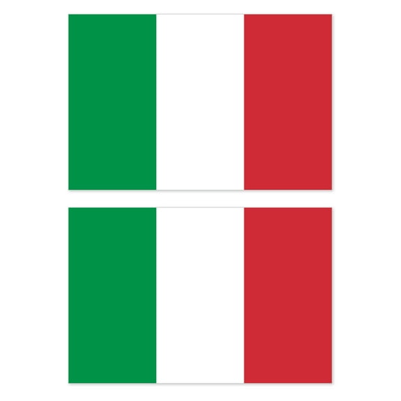 2Pcs Italy Italian World Country Flag Sticker Decals 3.5" Inches Each