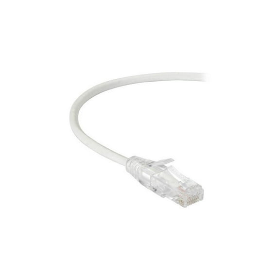 Black Box C6APC28-WH-10 Slim-Net Cat6A Patch Cable White 10Ft