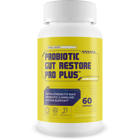 Probiotic Gut Restore Pro Plus - Restore Your Health and Body Balance with Probiotics - Natural Immune Support - Balance Blood Health - Improved Energy - Improved Mood