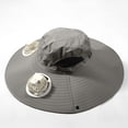 thumbnail image 6 of Sun Hats for Men Women with 2 Solar Fans Wide Brim Fans Fishing Hat Water Resistant Breathable Mesh Outdoor Fishing Hiking Camping Hat with Adjustable Chin Strap, 6 of 7