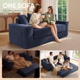 thumbnail image 6 of Lunale Convertible Sleeper Sofa Bed, Boneless Futon Cloud Couch, No Assembly Required, Pull Out Floor Couch Bed for Living Room, Blue Corduroy, 6 of 8