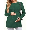 thumbnail image 2 of WellSize Women Maternity Tops Casual Tunic Fall Shirts Crew Neck Long Sleeve Pregnancy Clothes, 2 of 7