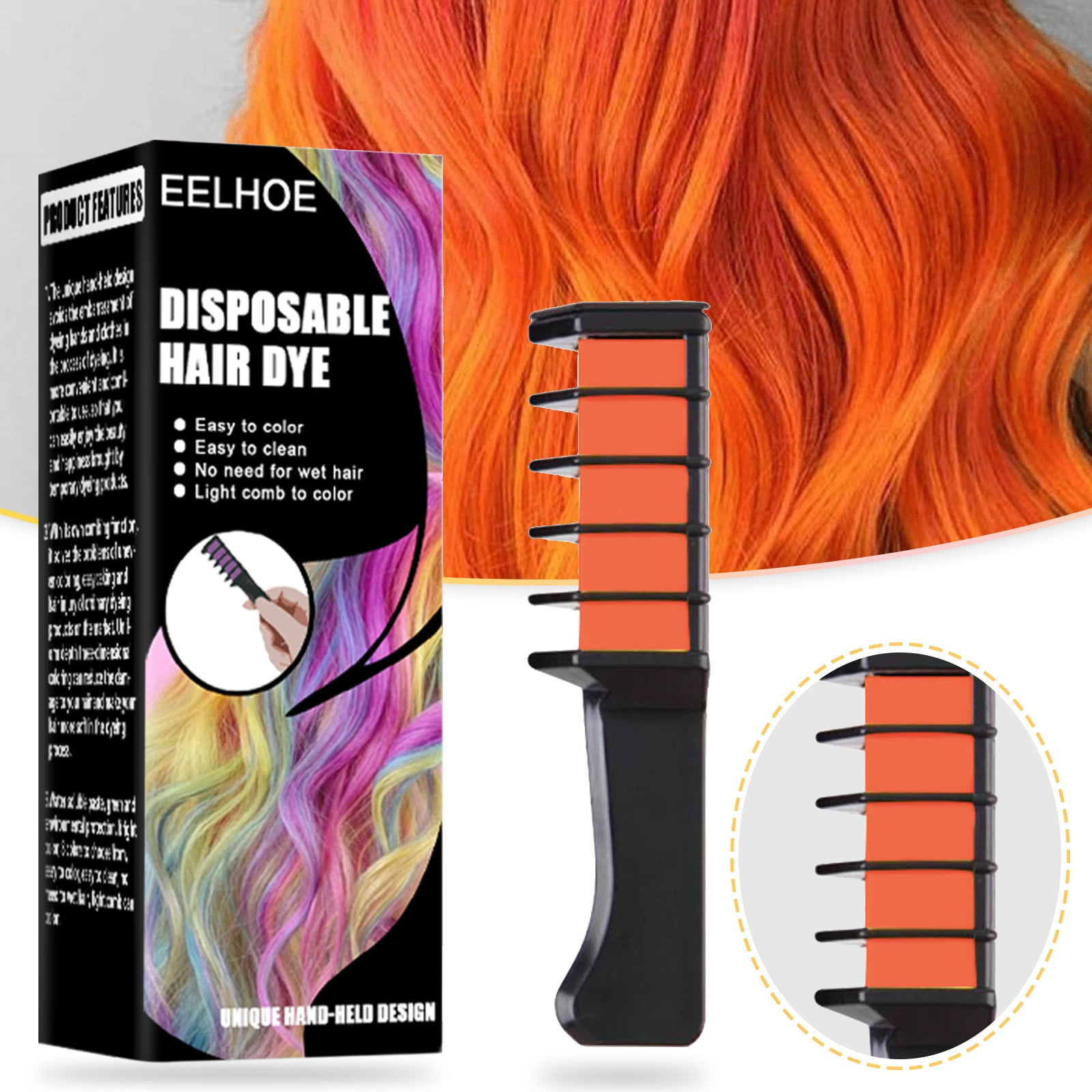 Temporary Instant Hair Color Highlights Streaks Hair Coloring Comb