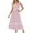 DT-Pink, variant on DailyTrove Women's Solid Color Square Neck Maxi Dress, Short Sleeve, Casual Garden & Brunch Wear, Lightweight Cotton Blend, Fit & Flare, Contrast Trim