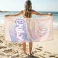 thumbnail image 2 of Personalized Beach Towel for Kids & Adults with NAME 400GSM Custom 100% Microfiber Pool Towel Ultra Absorbent Super Soft Towel Personalized Gift for Women Men, 2 of 8