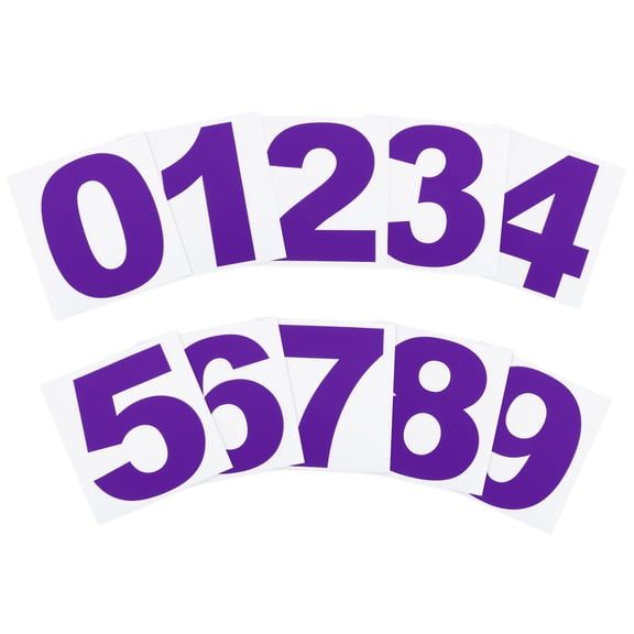 Uxcell 3 Inch Reflective Number Stickers 0-9, 2 Set Vinyl Mailbox Number Self-Adhesive, Purple